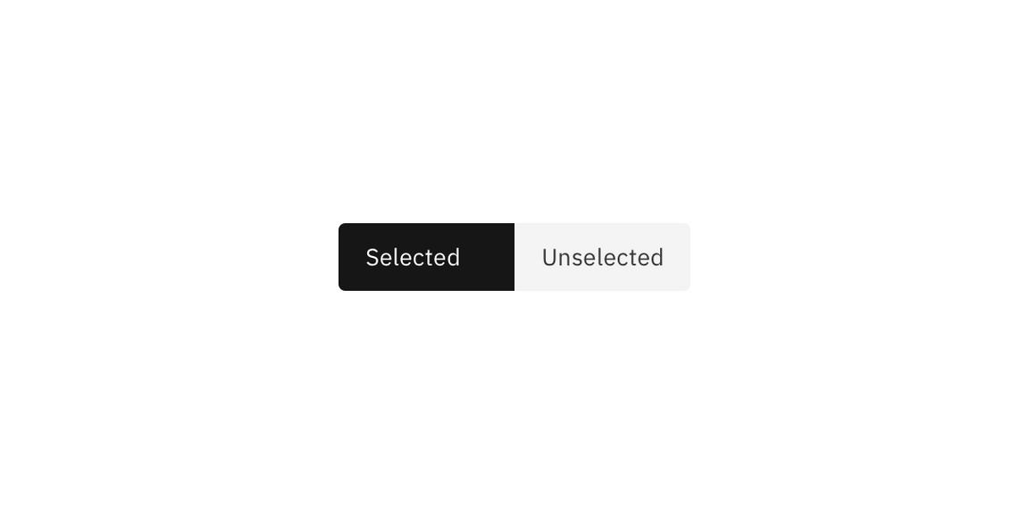 Selected and unselected content switcher states.